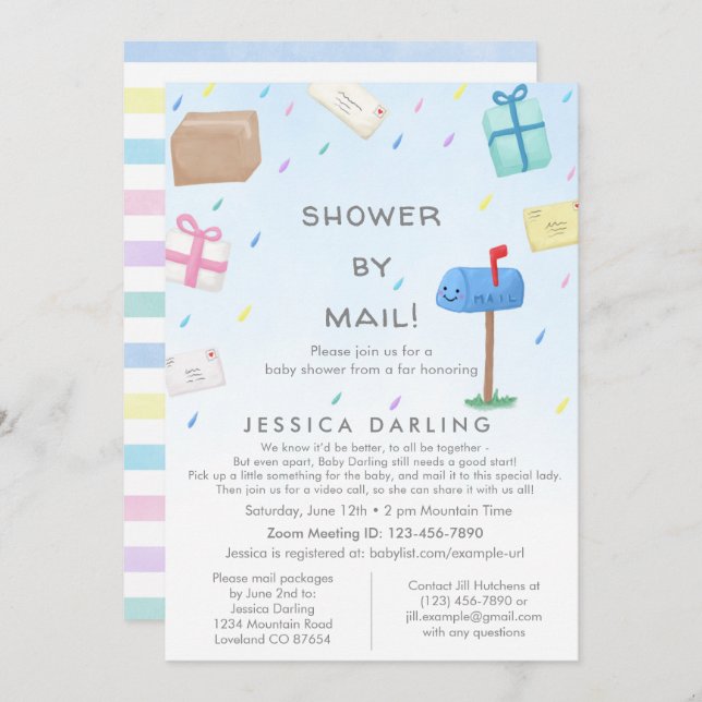 Shower by Mail Cute Baby Shower Invitation (Front/Back)
