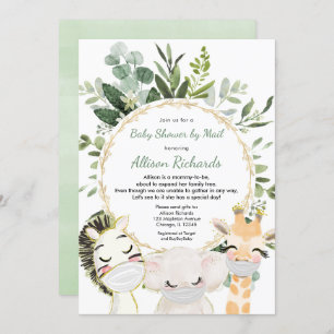Shower by mail greenery gender neutral animals invitation