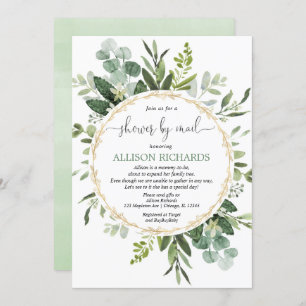 Shower by mail greenery gender neutral baby shower invitation