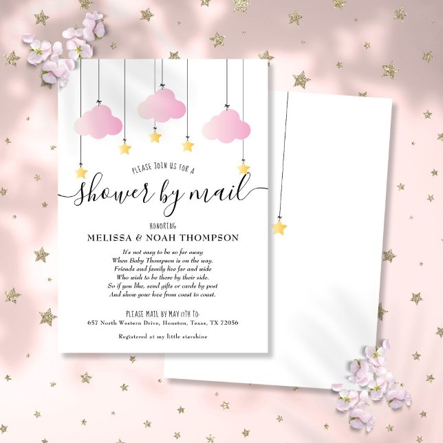 Shower By Mail Long Distance Baby Girl Pink Invitation (Shower By Mail Long Distance Baby Girl Pink Invitation)