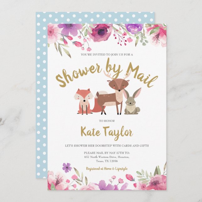 Shower By Mail Long Distance Sprinkle Invitation (Front/Back)