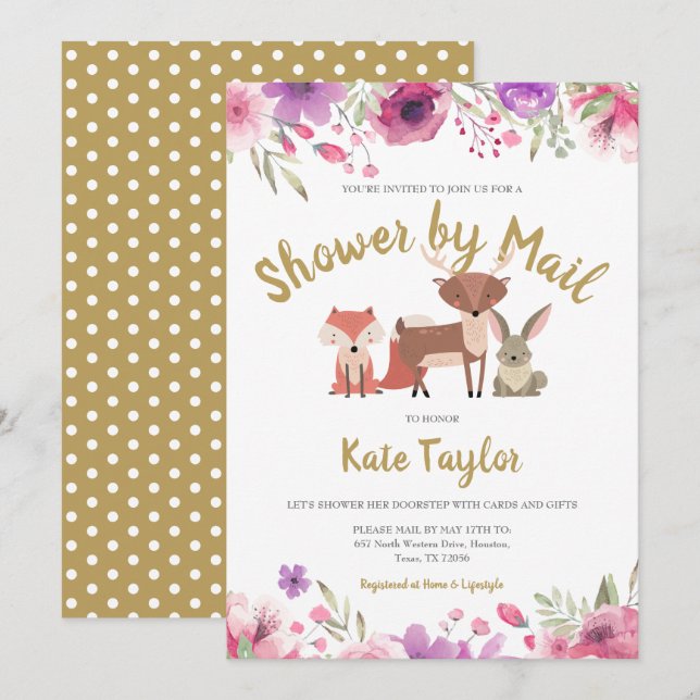 Shower By Mail Long Distance Sprinkle Invitation (Front/Back)