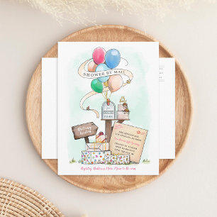 Shower By Mail Virtual Baby Shower Balloon Mailbox Invitation Postcard