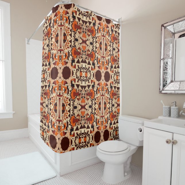 Shower Curtain - 051 - Abstract Orange-Brown (In Situ)