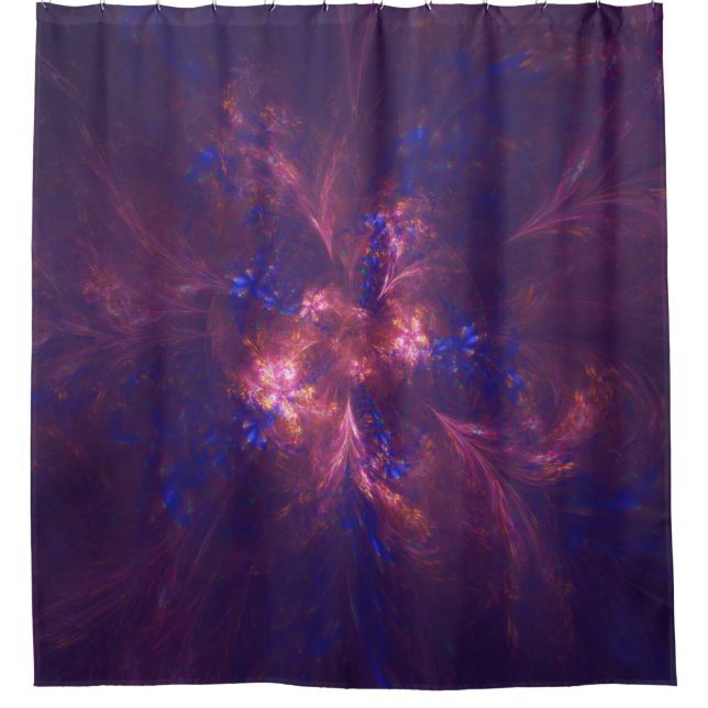 Shower Curtain Abstract Blue And Purple Shape (Front)