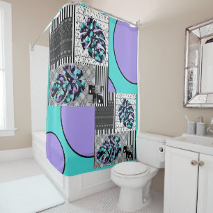 Shower Curtain Abstract patchwork quilting quilt r
