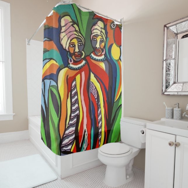 Shower Curtain African Women Parrot (In Situ)