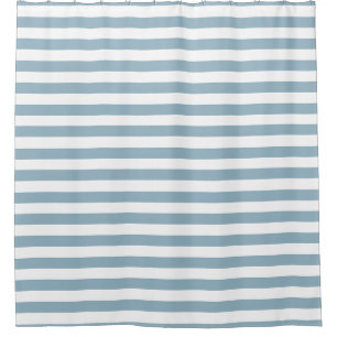 Shower Curtain - Aquamarine Blue Summer Stripes