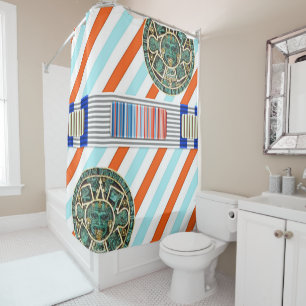 Shower Curtain Aztec Stripe