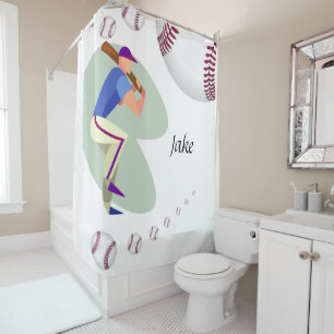Shower Curtain Baseball