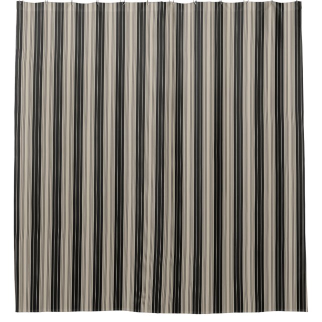 Shower Curtain Black and Beige Classic HAMbyWG (Front)