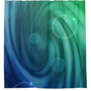 Shower Curtain Blue And Green Vortex