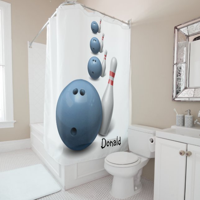 Shower Curtain Bowling (In Situ)