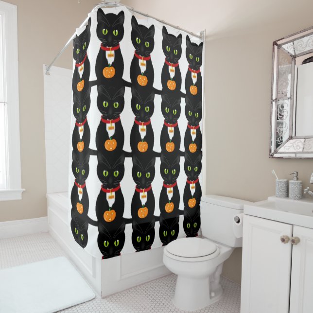 Shower Curtain Cat (In Situ)