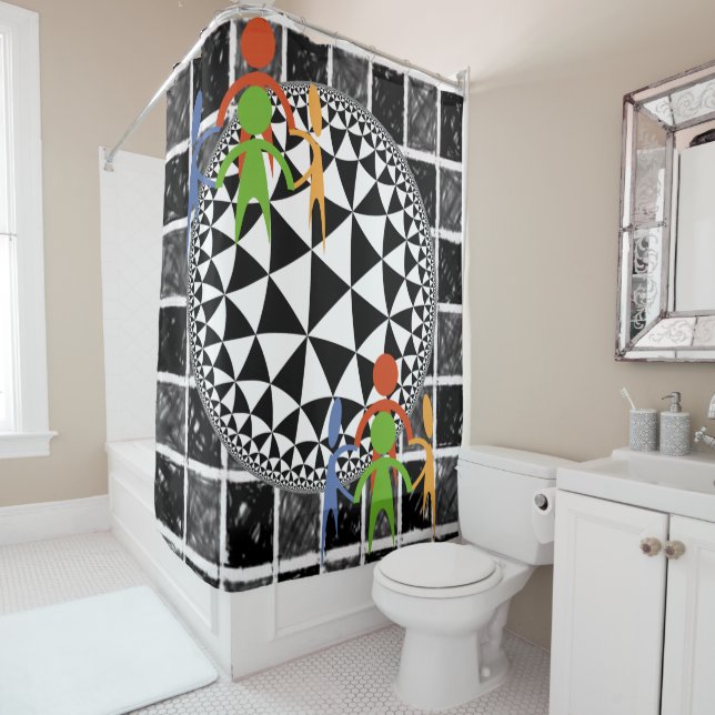 Shower curtain Checkers (In Situ)