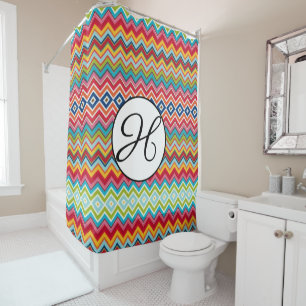 Shower Curtain Chevron Colours