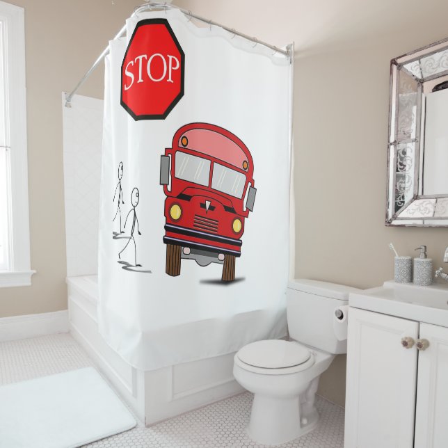 Shower Curtain Children's Bus (In Situ)