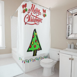 Shower curtain Christmas