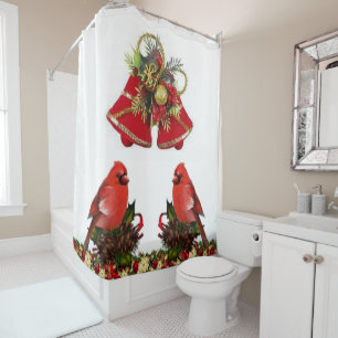 Shower Curtain Christmas Birds