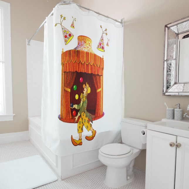 Shower Curtain Circus Clown (In Situ)