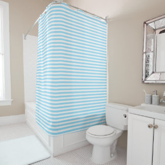 Shower Curtain Clearwater Stripe capri blue