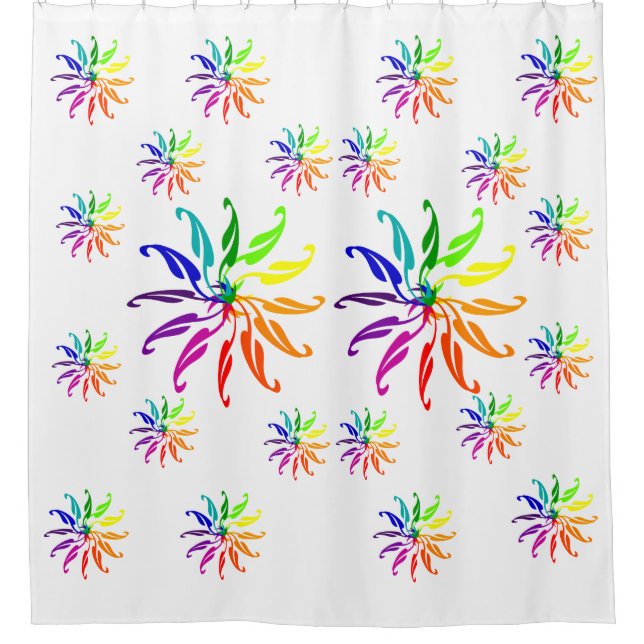 Shower Curtain - Colour Wheel Leaves (Front)