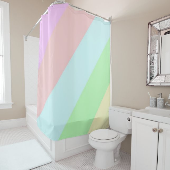 Shower Curtain Colourful Pastel (In Situ)
