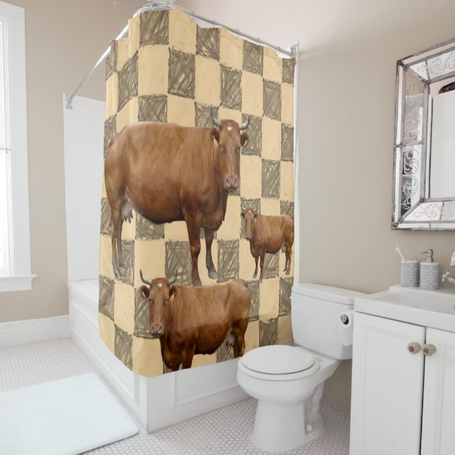Shower curtain cows (In Situ)