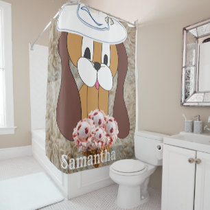 Shower Curtain Dog Ice Cream