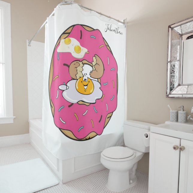 Shower Curtain Doughnut Eggs (In Situ)