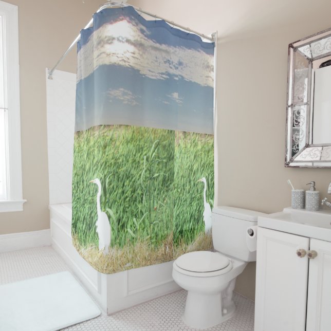 Shower Curtain - Egrets in Marsh Grass (In Situ)