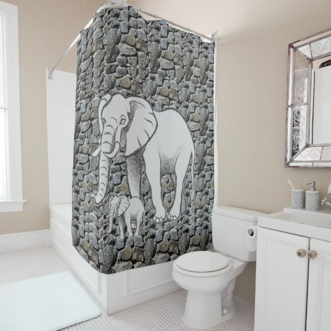 Shower Curtain Elephant (In Situ)