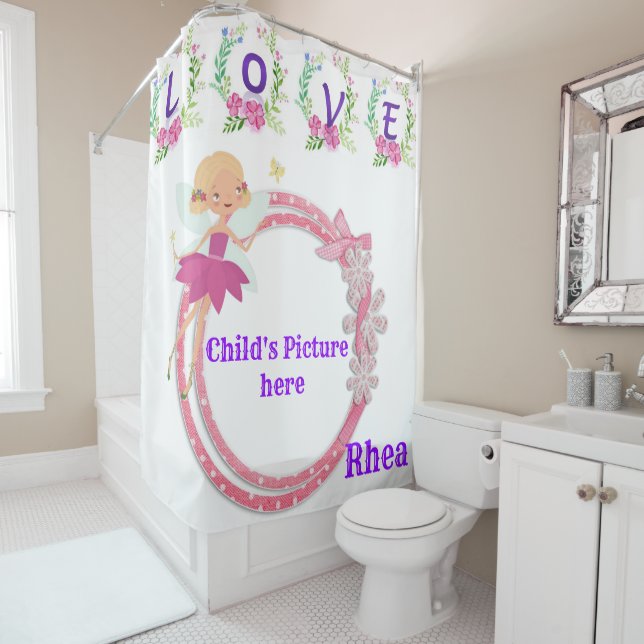 Shower Curtain Fairy Floral Love (In Situ)