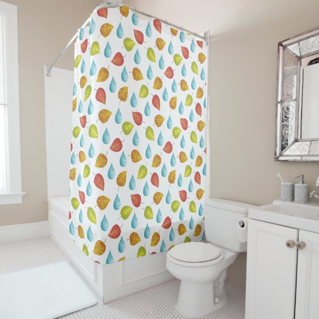 Shower Curtain-Falling Leaves Curtain (In Situ)