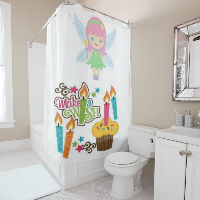 Shower Curtain Floral Making a Wish (In Situ)