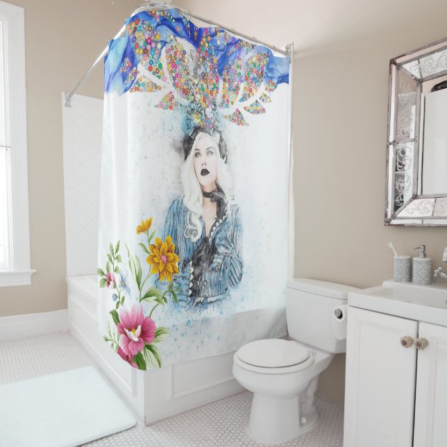 Shower Curtain Floral Victorian (In Situ)
