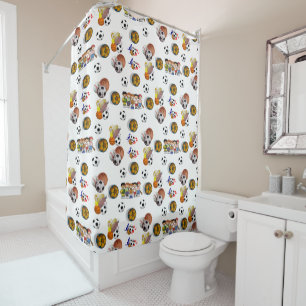Shower curtain football sports