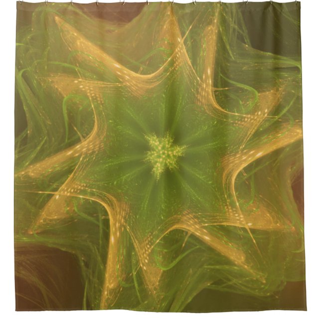 Shower Curtain Fractal Light Green Palette (Front)
