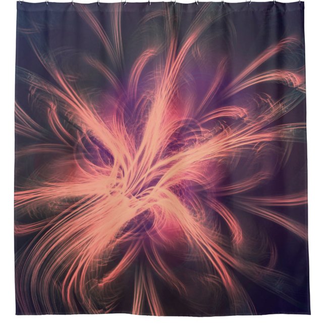 Shower Curtain Fractal Light Purple Palette (Front)
