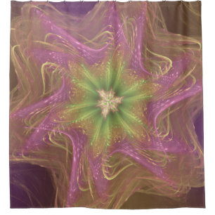 Shower Curtain Fractal Light Purple Palette