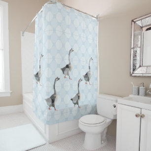 Shower Curtain - Geese and Dots