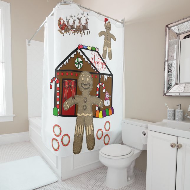 Shower Curtain Gingerbread Man (In Situ)