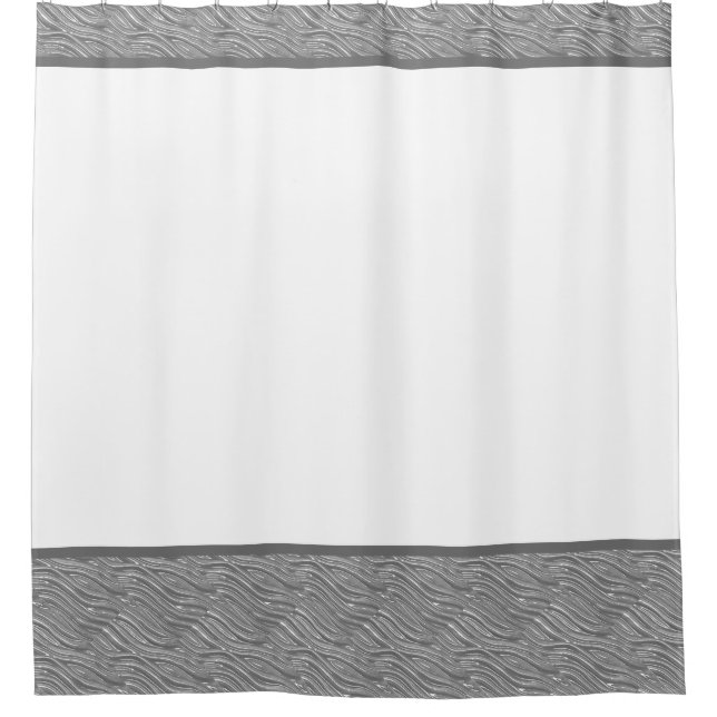 Shower Curtain Grey and  White (Front)