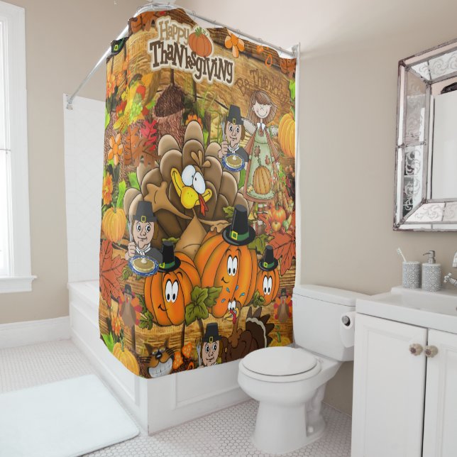 Shower Curtain Happy Thanksgiving Day (In Situ)