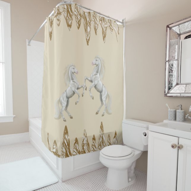 Shower Curtain Horse (In Situ)