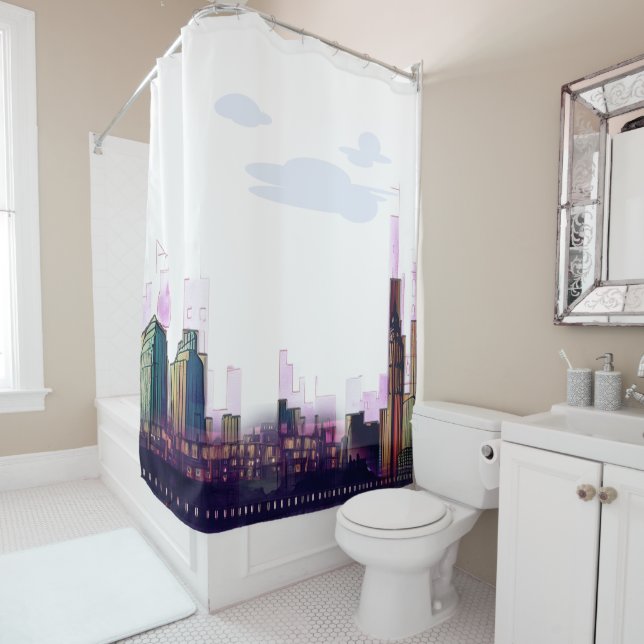 Shower Curtain ideas - City Skyline Design (In Situ)