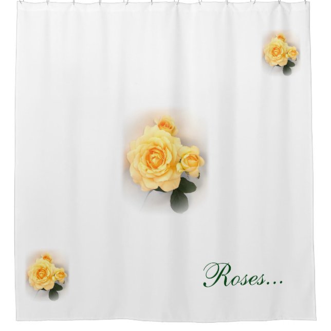 Shower Curtain - Lovely Yellow Roses (Front)