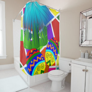 Shower Curtain Mexican Banjos Colourful