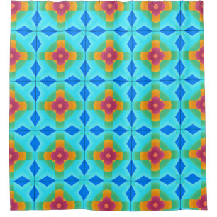 Shower Curtain, multi colour geometric pattern Curtain