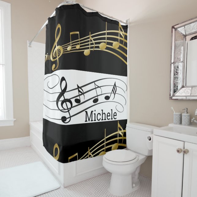 Shower Curtain Music Notes (In Situ)